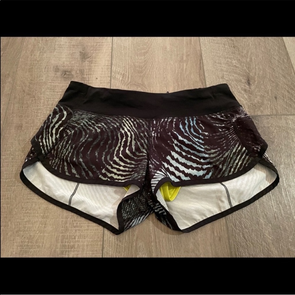 Lululemon Speed Short in 2016 Seawheeze Secret Society Tofino Teal Black